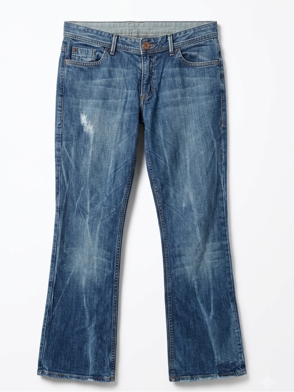 Y2K Armani Exchange AX511 Low Rise Bootcut Jeans Embroidered Wing 6 Short